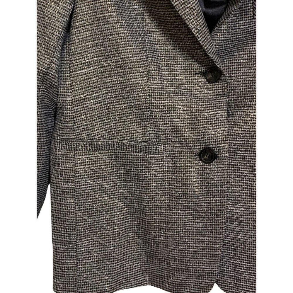 See U Soon Blazer Jacket Women's Size Small Black Gray Plaid Two Button - Picture 4 of 11
